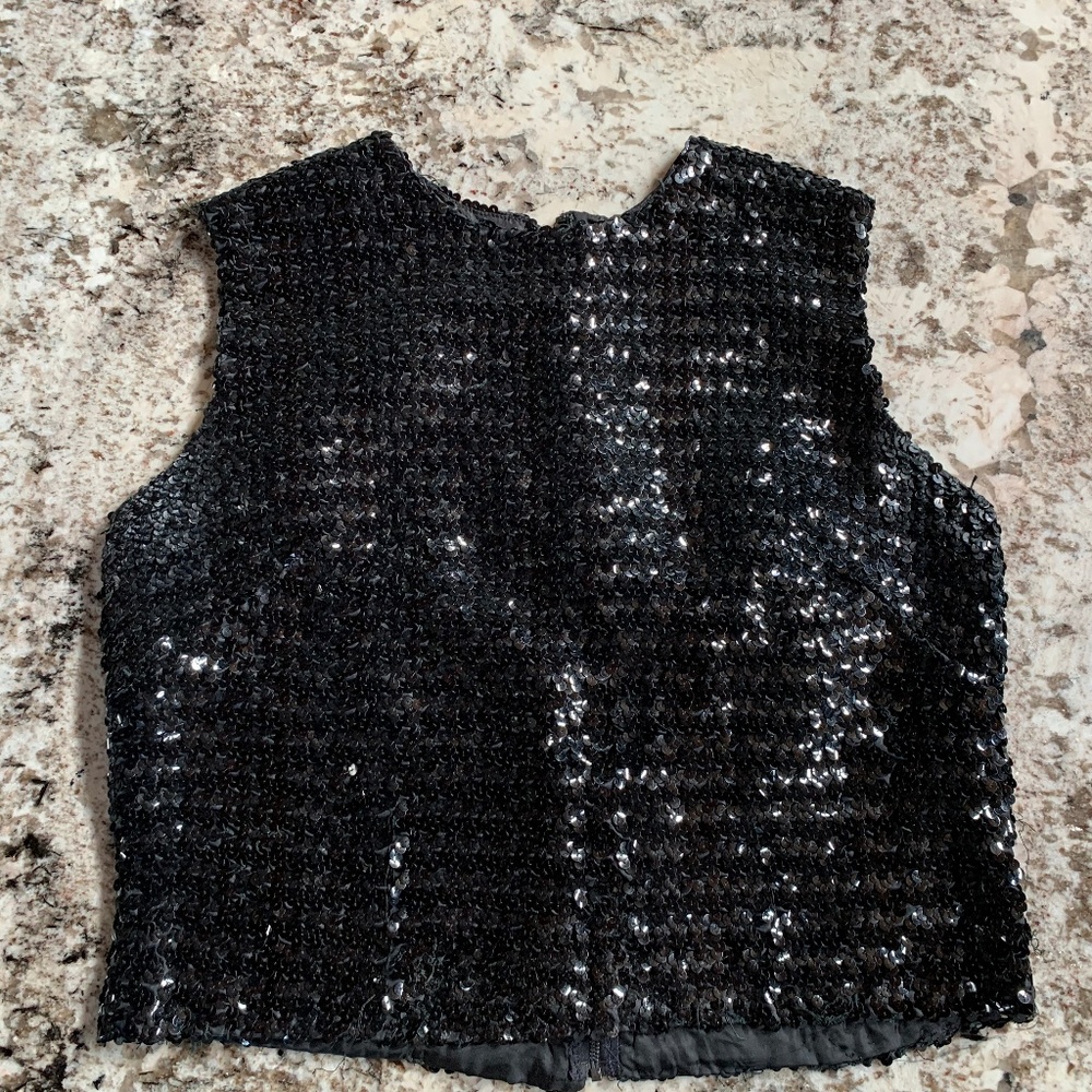 Late 50's/Early 60's Black Sequined Sleeveless Top
